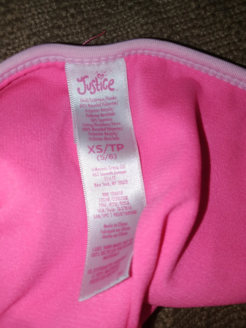 Girl's Justice Pink And Purple Neon  Swimsuit